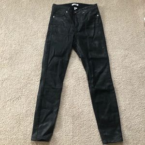 Good American black shiny denim